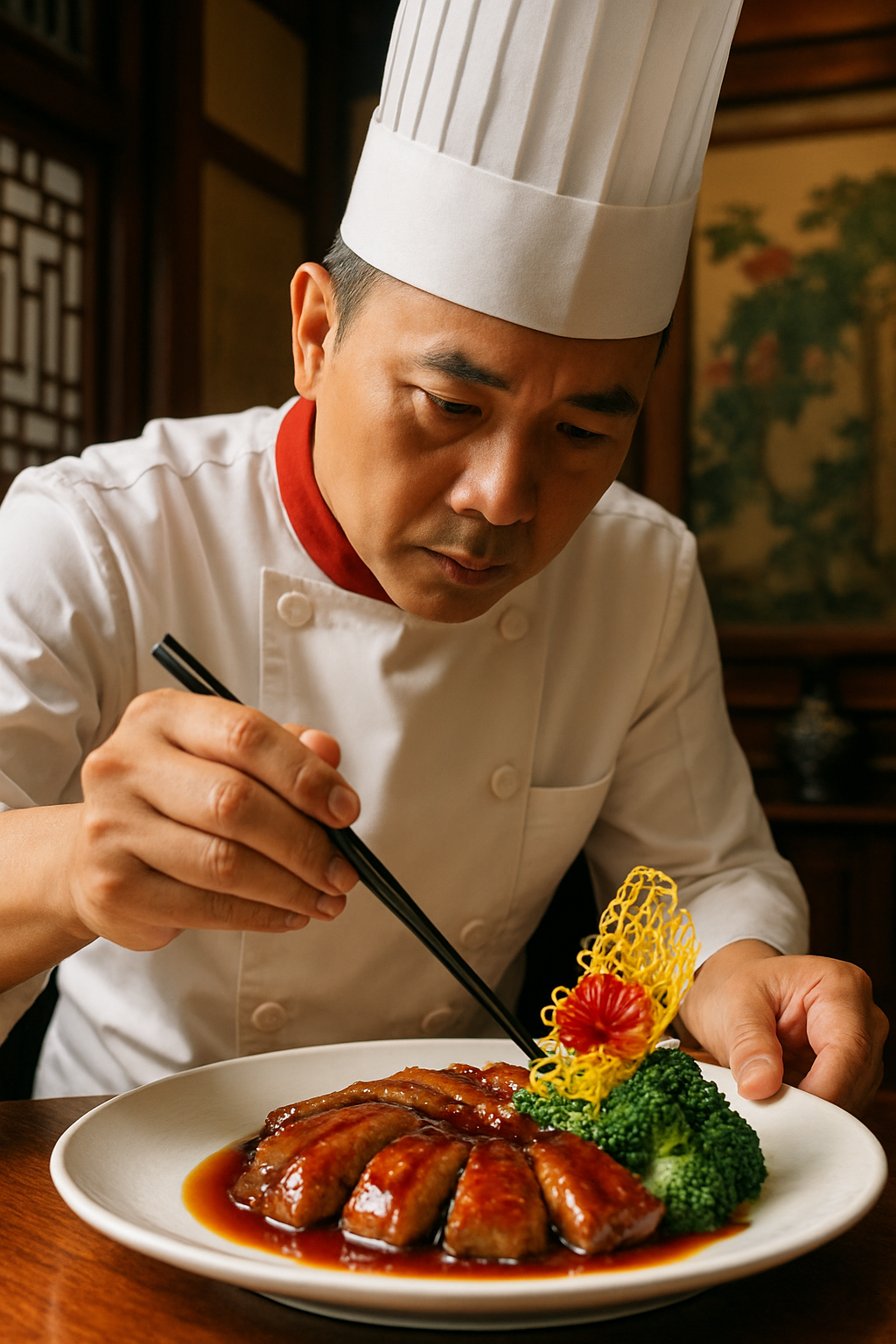 厨师摆盘场景